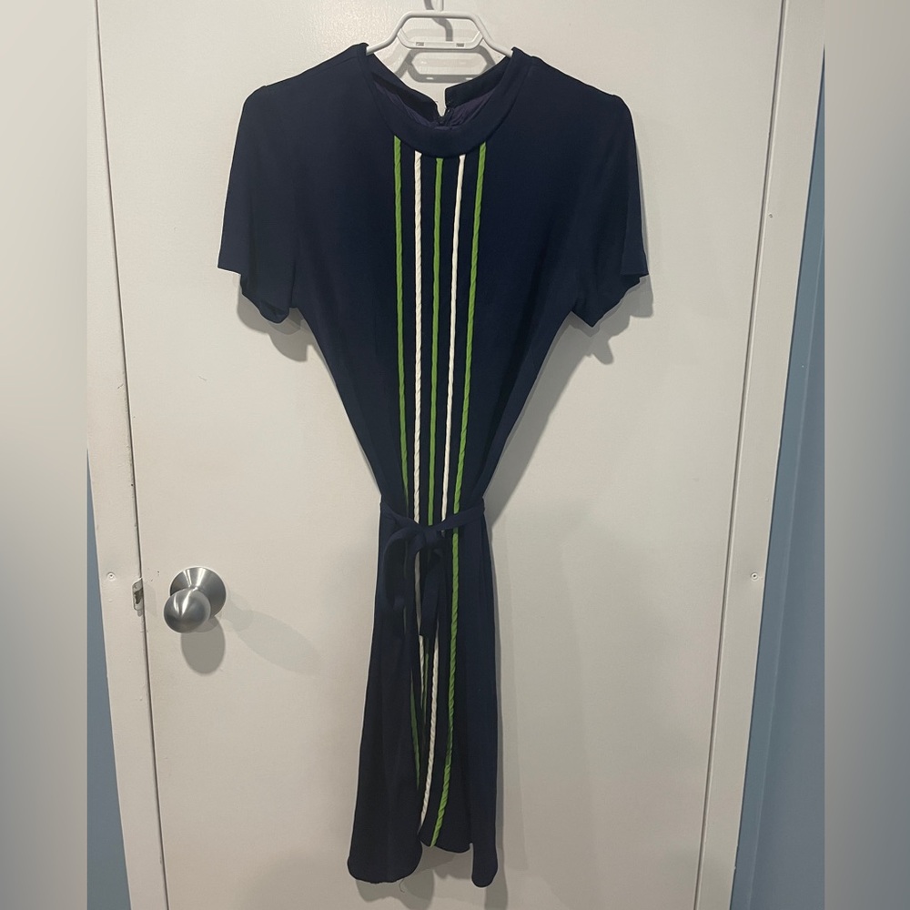 Vntage 60s Mod Dress Stripe Stretch Knit Striped S